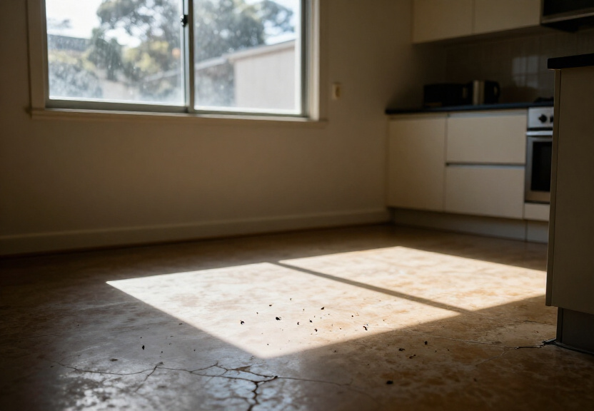 Rodent droppings in a Cherrybrook garage before treatment